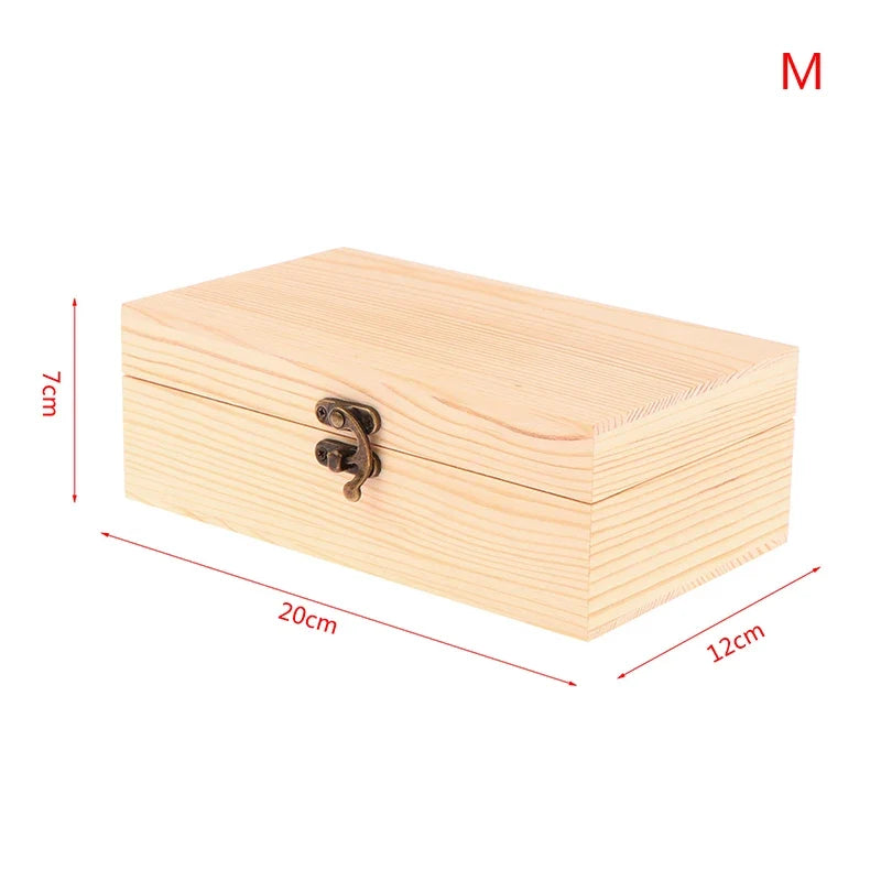 Rectangular Wooden Storage Box Organizer Case Simple Container