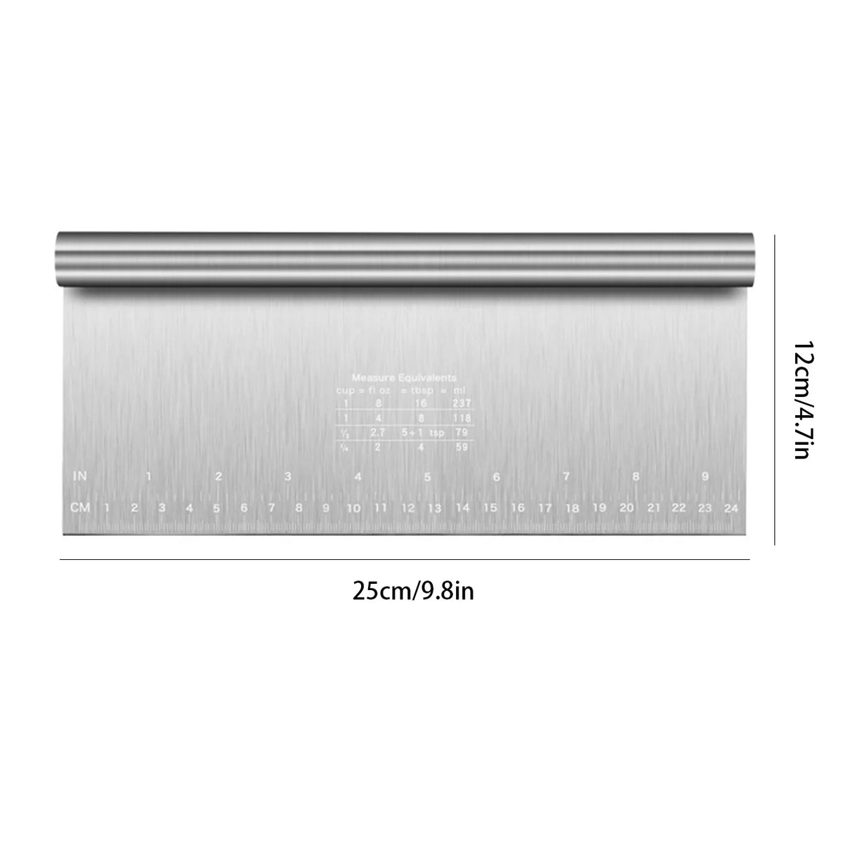 Leeseph Stainless Steel Dough Scraper & Pizza Cutter with Scale