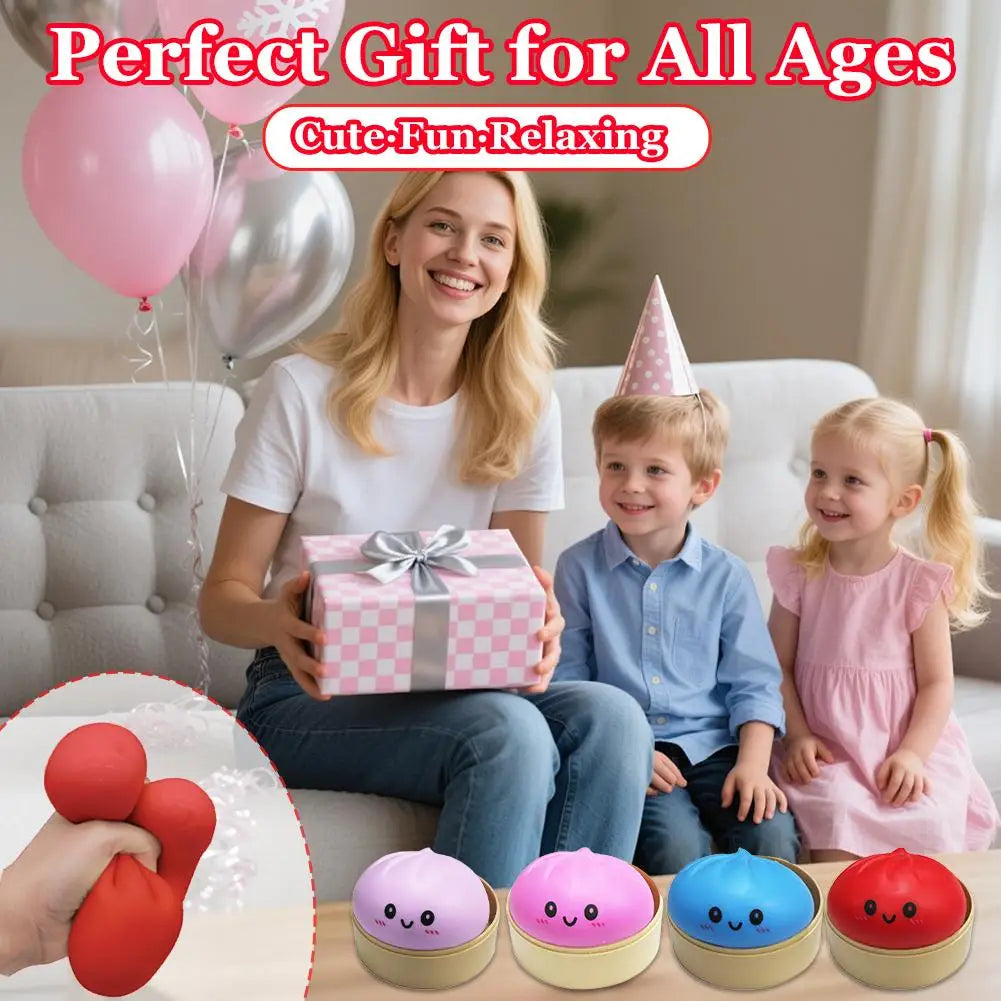 Dumpling Squishy Squeeze Toy – Colorful Soft TPR Fidget Ball