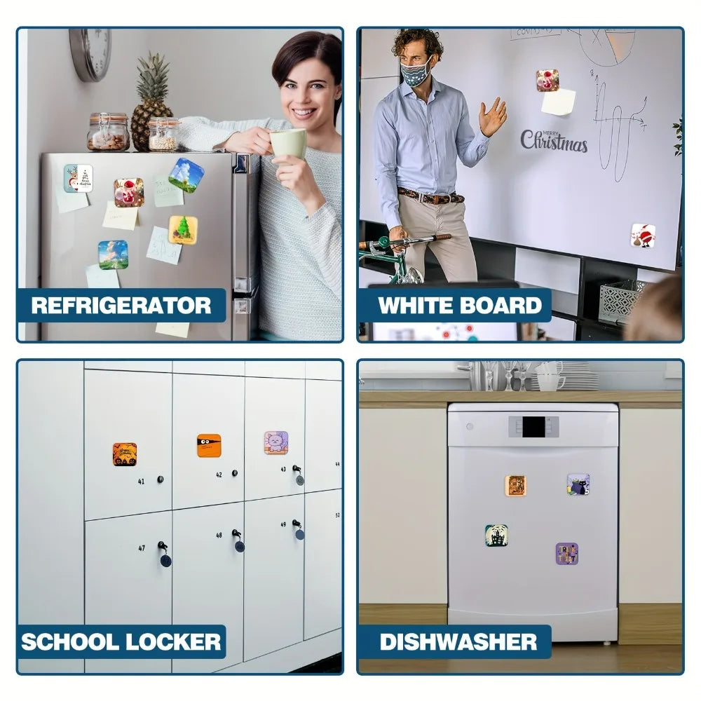90pcs Transparent Magnetic Photo Frames | DIY Fridge Magnets