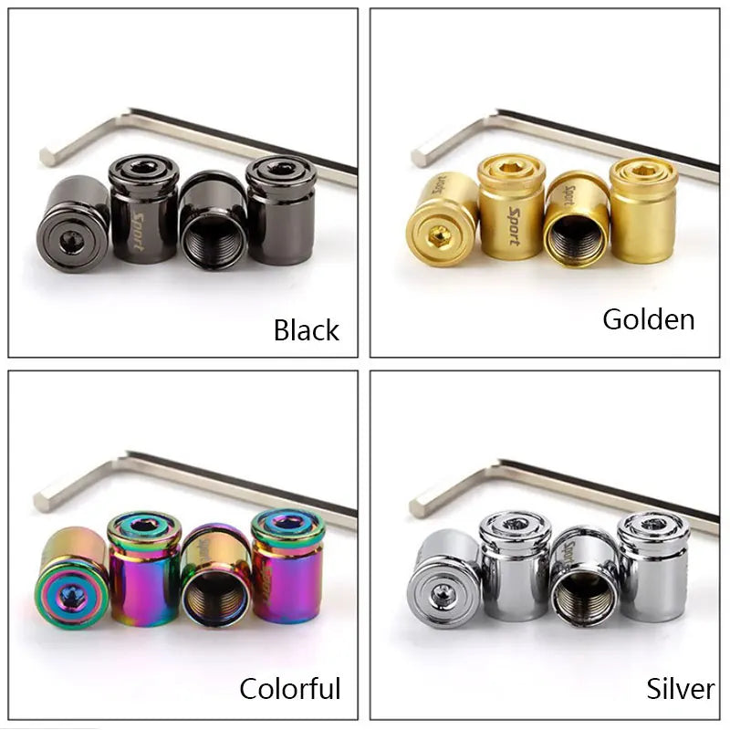 Anti-Theft Zinc Alloy Car Tire Valve Caps – Sport Set