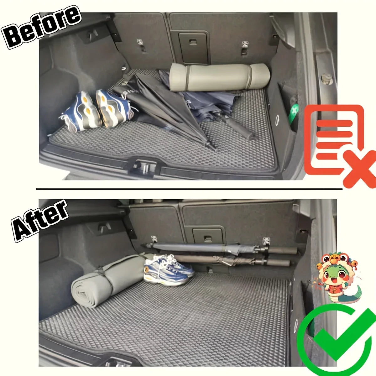 Car Umbrella Hooks – No-Drill Seat Back Trunk Hangers 2-Pack