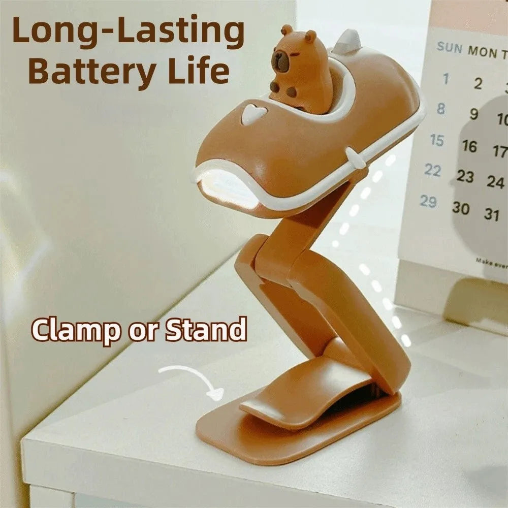 Capybara LED Book Light – Foldable Portable Night Lamp