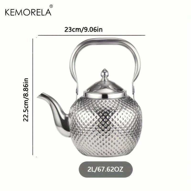 KEMORELA Stainless Steel Tea Kettle with Filter | 1.2–2L