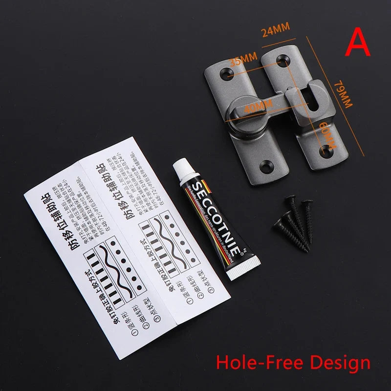 Punch-free Hasp Latch Door Lock Black Cabinet Locks Kids Safety