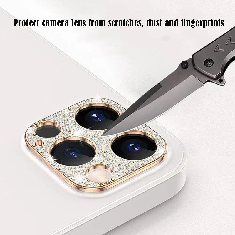 iPhone15 Metal Diamond-encrusted Lens Ring Protector Iphone 14 15 Max