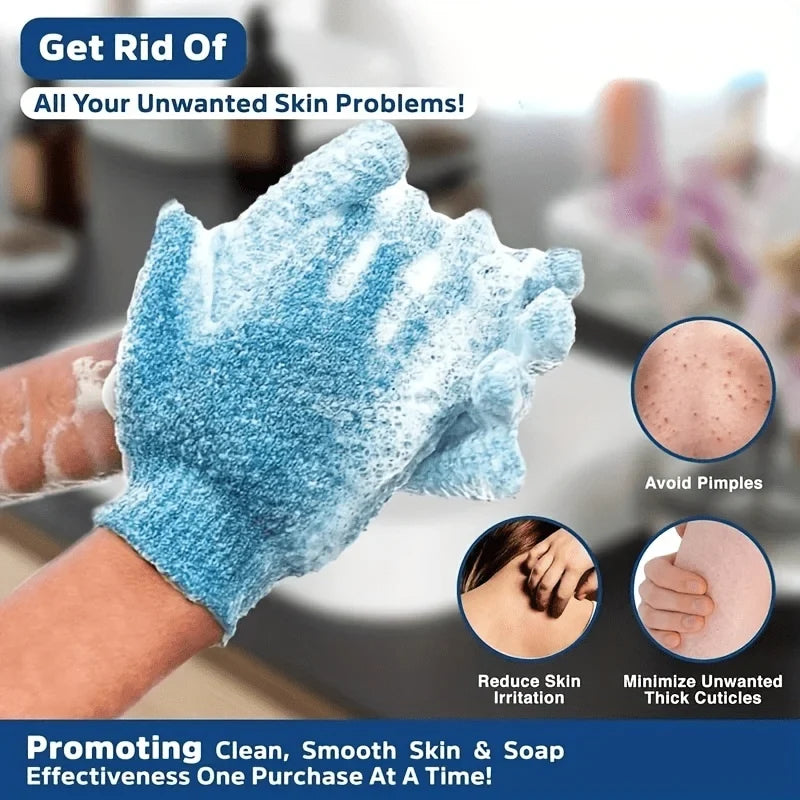 10-Pack Exfoliating Gloves – Gentle Body Scrub Shower Gloves