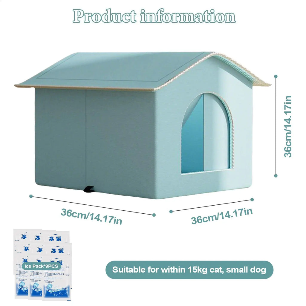 Cooling Cat House – Enclosed All-Season Pet Nest | S & M Sizes