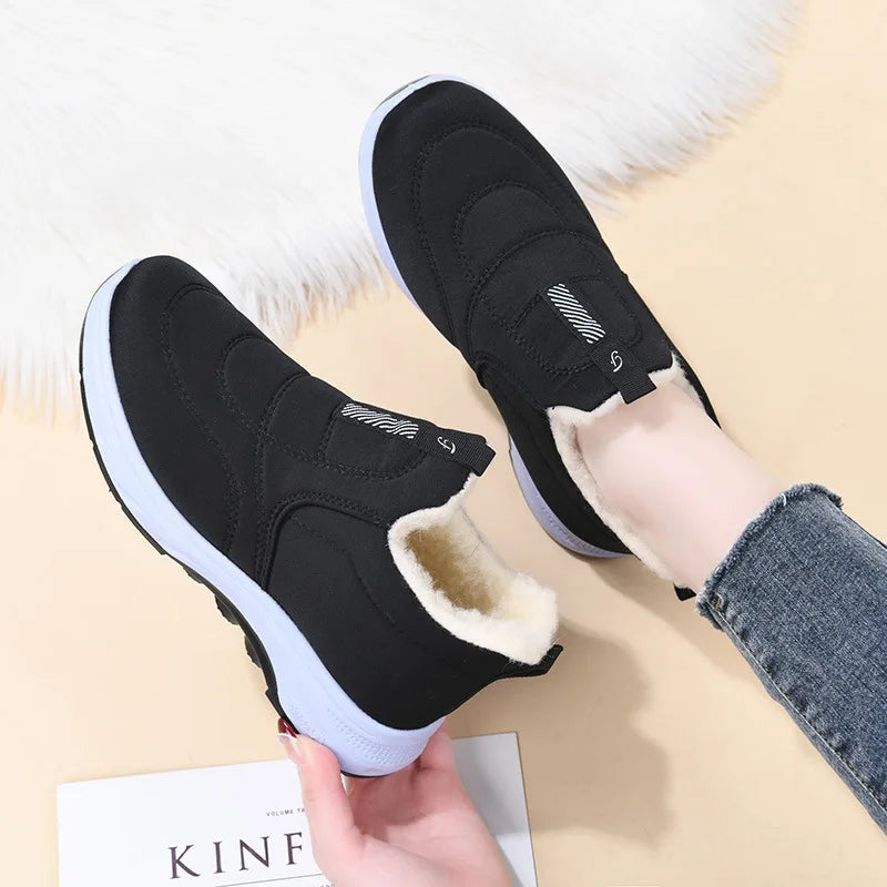 Women's Winter Snow Boots – Velvet Lined Warm Slip-On Mid-Calf