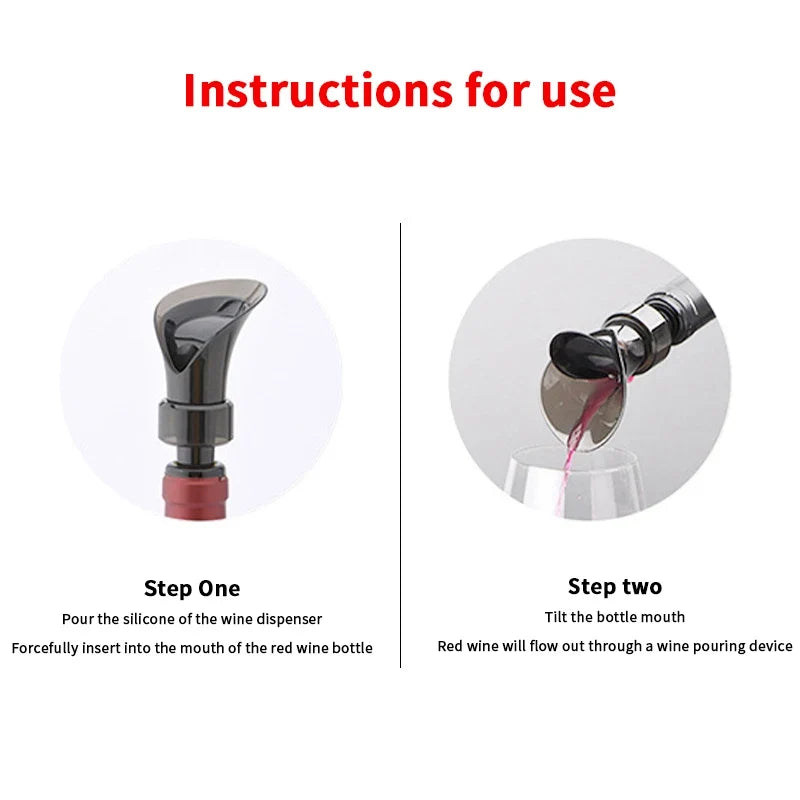 Petal Shaped Wine Dispenser Red Vacuum Fresh-keeping Stopper 2-in-1
