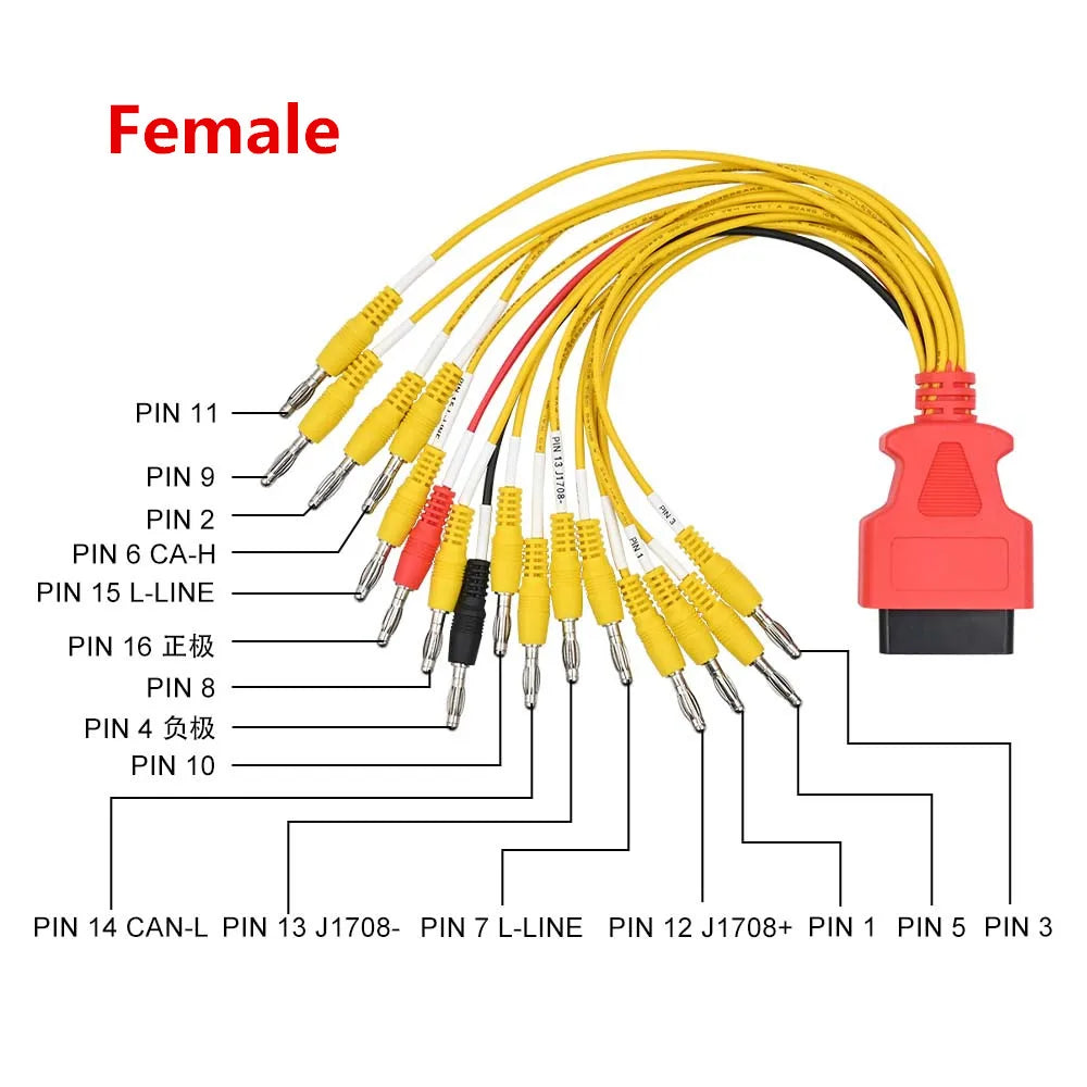 OBD2 16-Pin Jumper Connector Male Female – ECU Diagnosis Tool