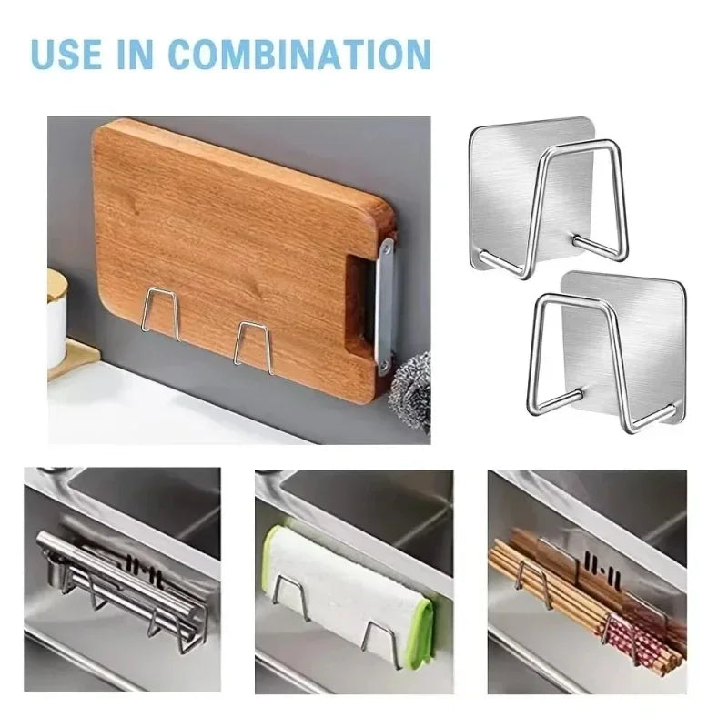 Stainless Steel Wall-Mounted Sponge Holder & Kitchen Rack