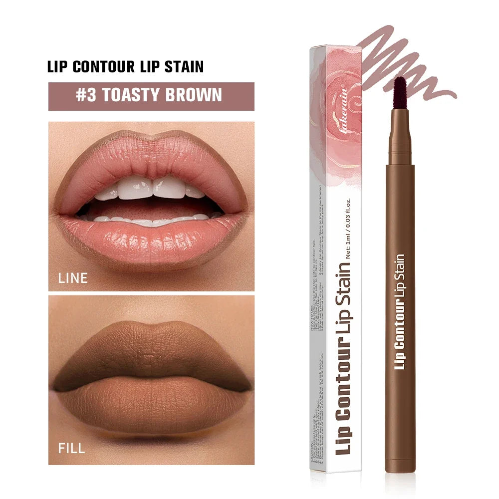 2-in-1 Waterproof Lip Stain & Liner Pen | 8 Colors, 12-Hour