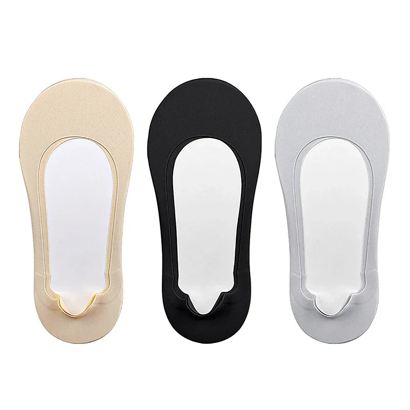 3D Arch Massage Invisible Socks – Women's No-Slip Slipper Sock