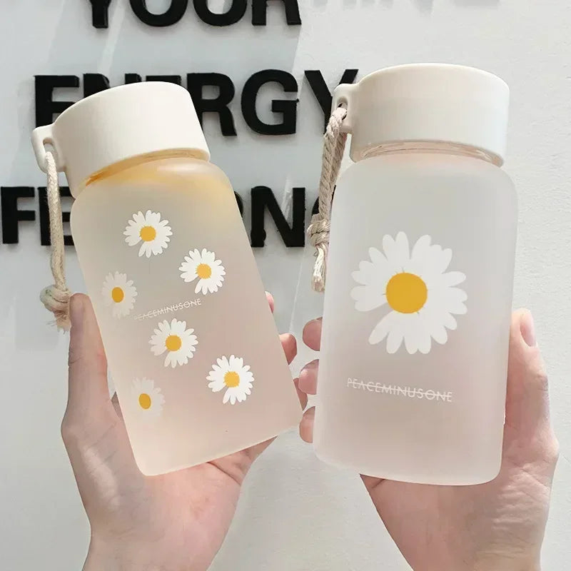 Kawaii Frosted Transparent Water Bottle | Portable Insulated Cup