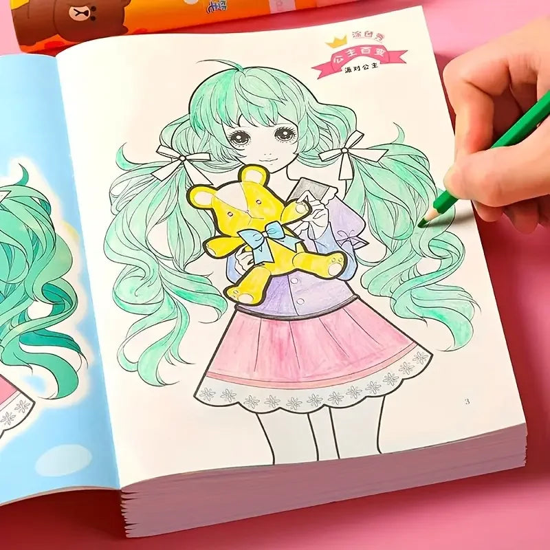 Princess Coloring Book Girls 6 Books Cute Drawings Learning