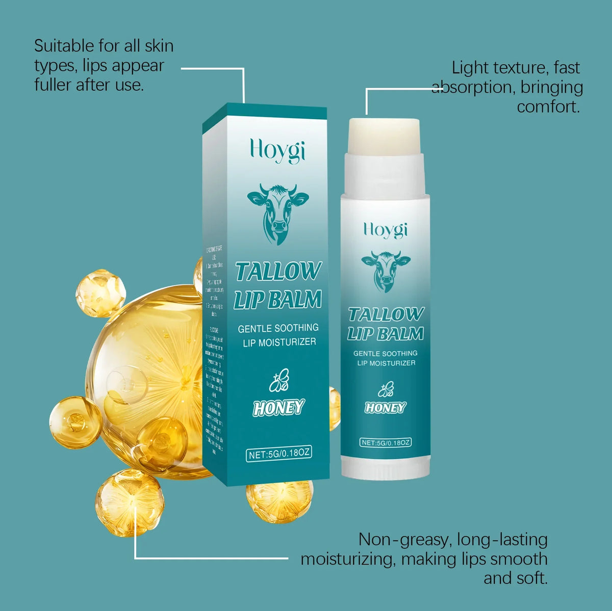 Hoygi Tallow Lip Balm – Deep Moisture, Plump & Smooth Lips