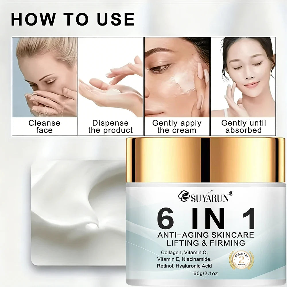 SUYARUN 6-in-1 Anti-Aging Face Cream | Collagen, Firm & Bright