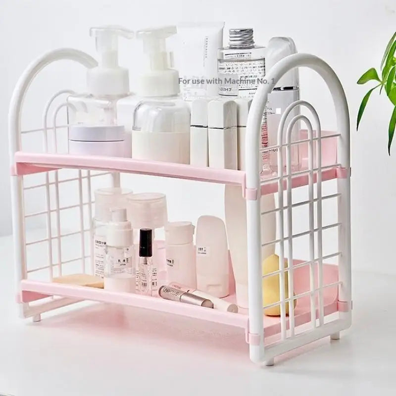 Double Layer Desktop Organizer Shelf | Cosmetics & Desk Storage