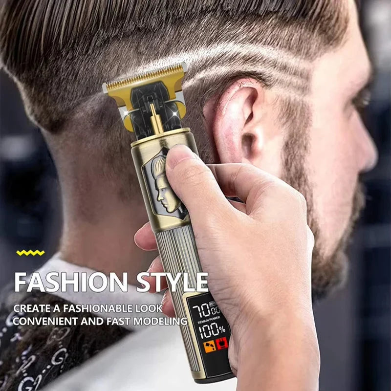 Vintage T9 Hair Clipper Professional Carving USB Fast Rechargeable