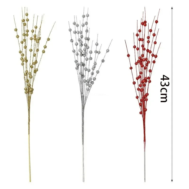 43cm Glitter Berry Artificial Stems | Christmas Tree Ornaments