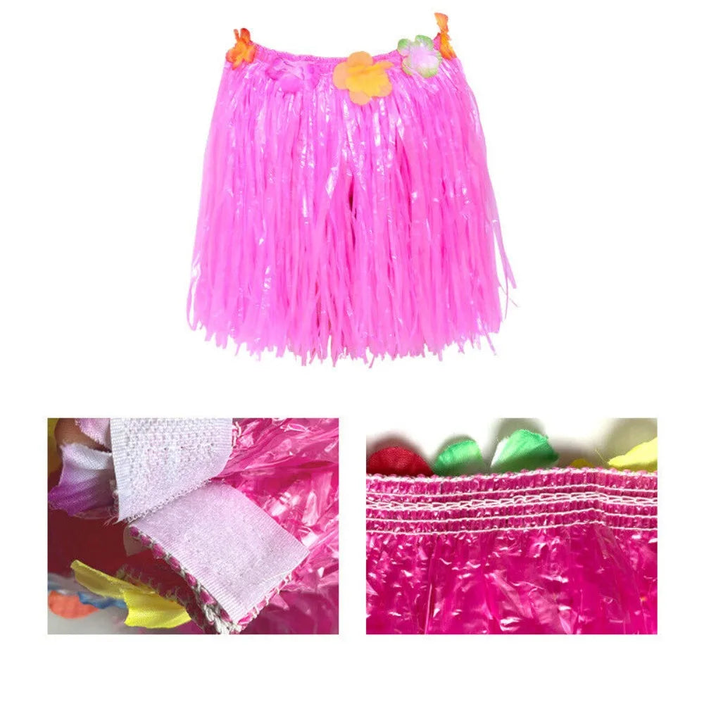 Hawaiian Hula Grass Skirt Set 40CM – Luau Costume Accessories