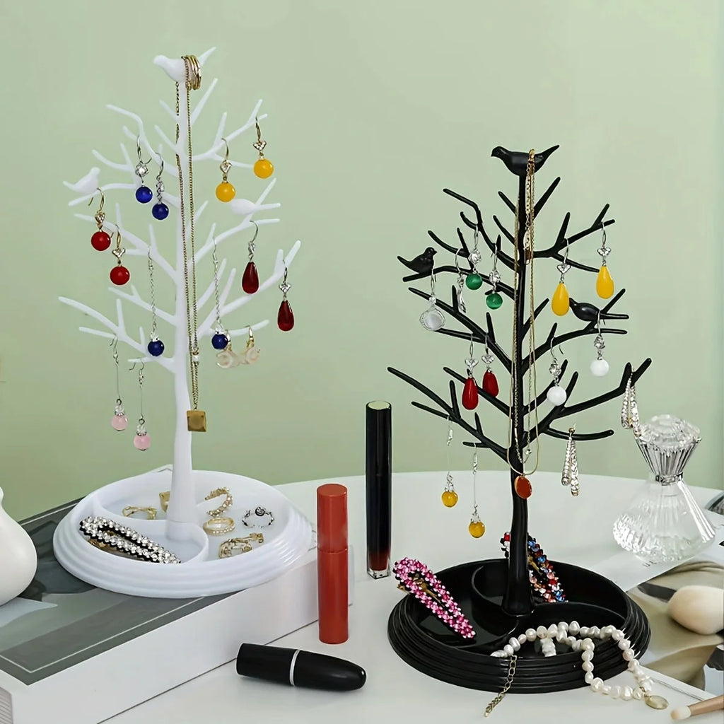 Tree Shaped Jewelry Display Stand Tray Earrings Necklaces Rings