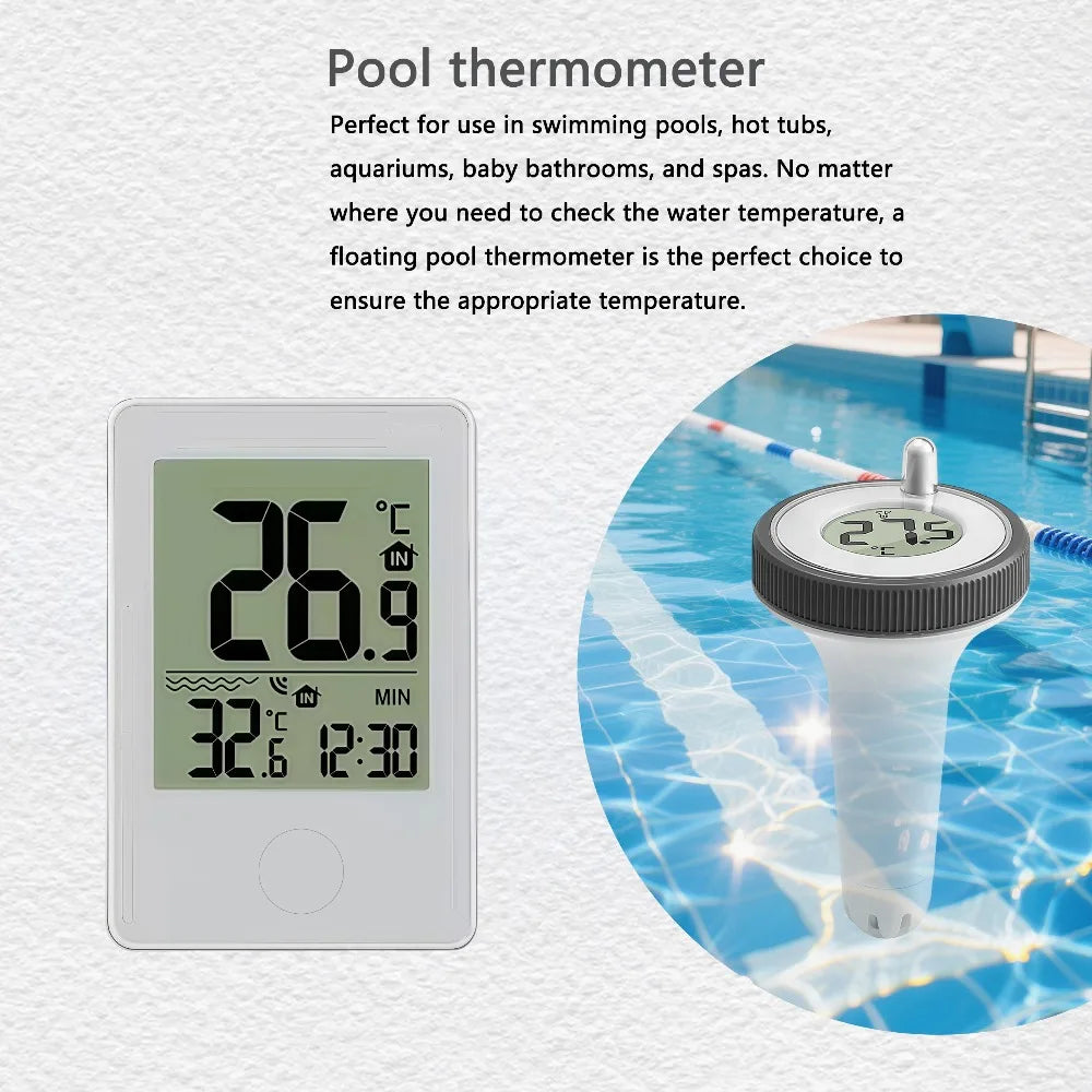 Wireless Floating Pool Thermometer – IP67 LCD Display