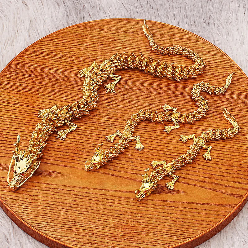 3D Metal Dragon Figurines Multi-joint Movable Home Desk Decoration