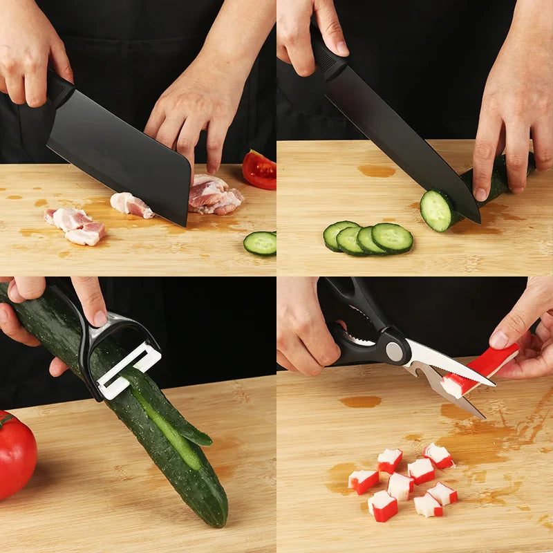 5-Piece Non-Stick Kitchen Knife Set | Stainless Steel Blades