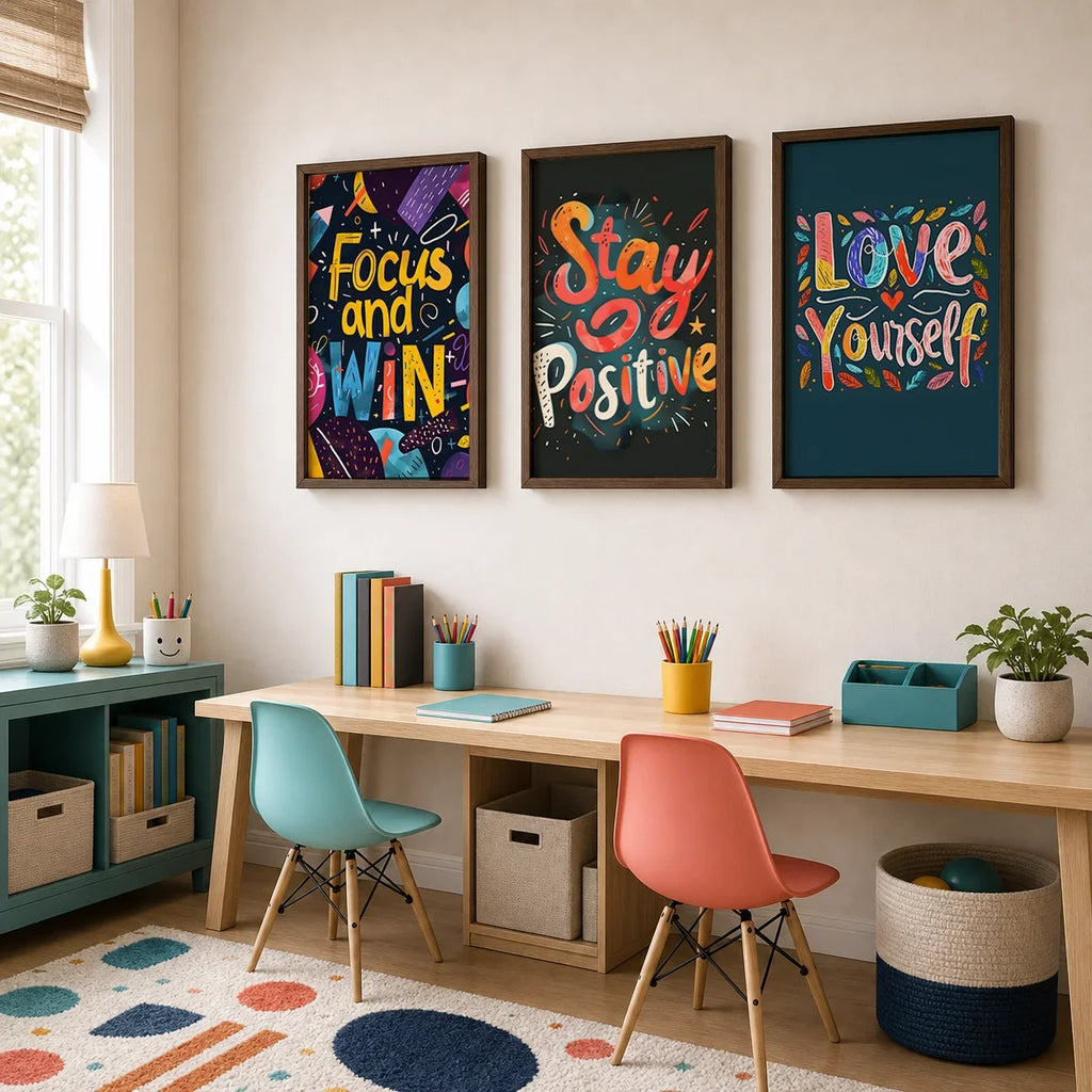 Nordic Motivational Quote Canvas Wall Art | Colorful Poster Print