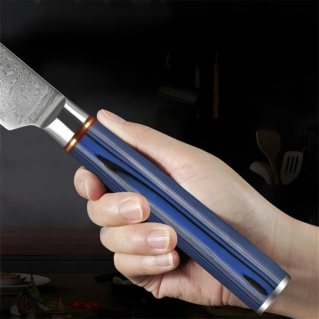67-Layer Damascus Steel Boning Knife – Handmade Kitchen Knife