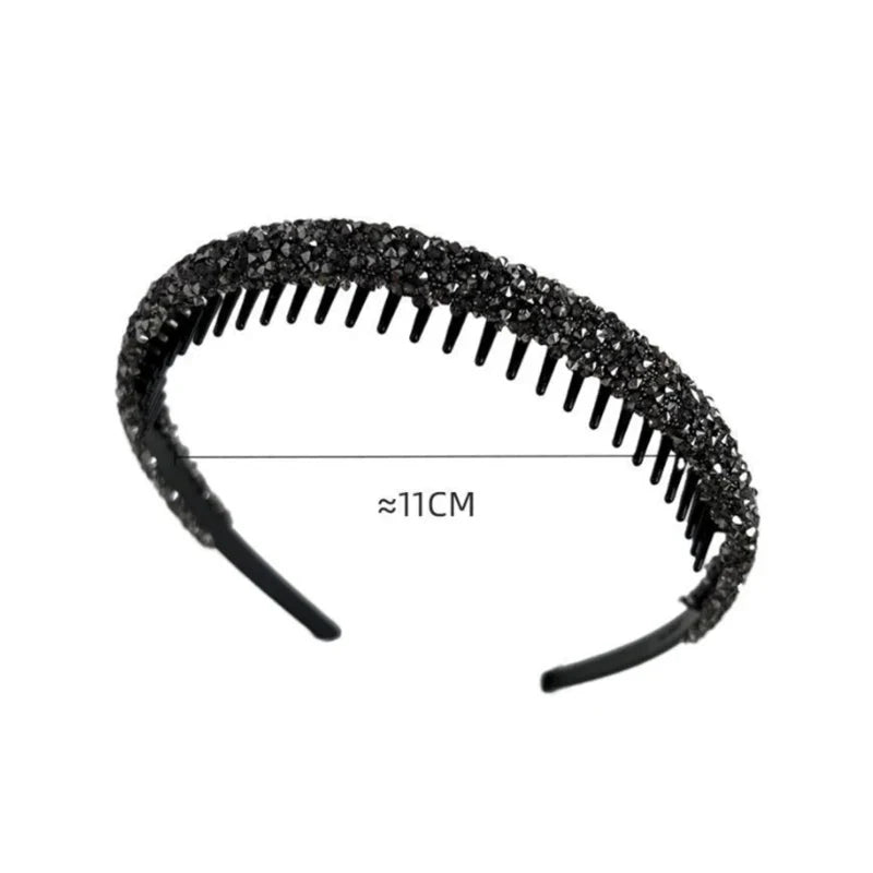 Rhinestone Non-Slip Toothed Headband – Shiny Hair Hoop