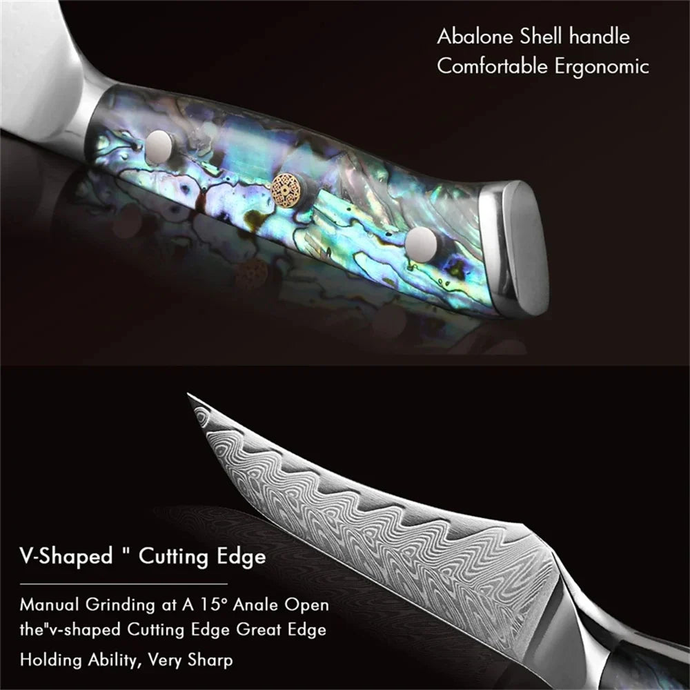 67-Layer Damascus Steel Paring Knife – Sharp Kitchen Blade
