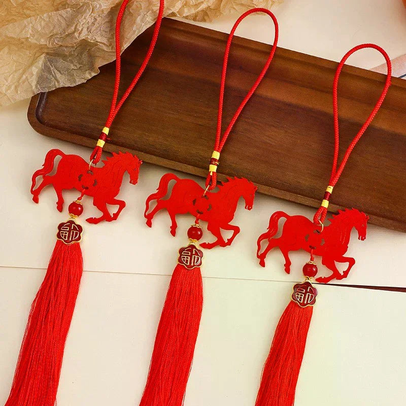 2026 Year of the Horse Wood Wall Hanging Ornament | Zodiac Pendant