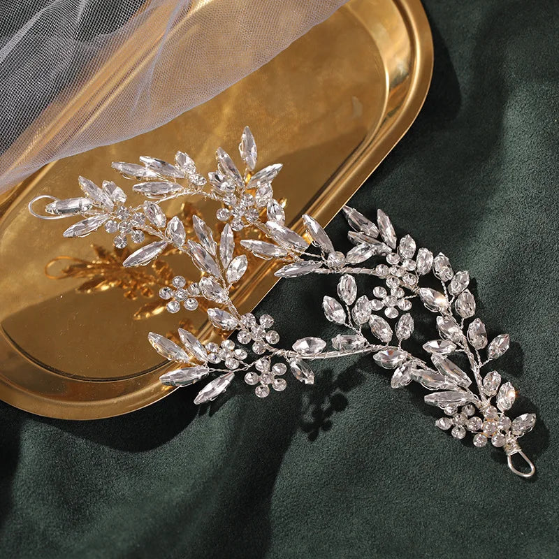 Rhinestone Leaf Headband | Bridal & Party Hair Jewelry
