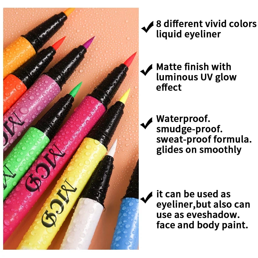 UV Neon Eyeliner Pen – Waterproof Fluorescent Liquid Eye Liner
