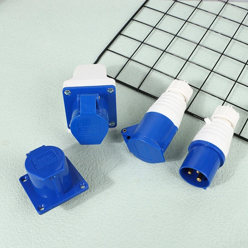 220V 16A 3 Pin Industrial Waterproof Plugs Socket Male Female