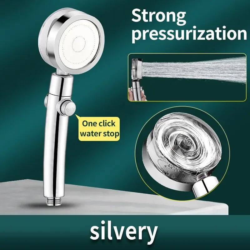 High-Pressure Water-Saving Propeller Shower Head | Chrome & Gold
