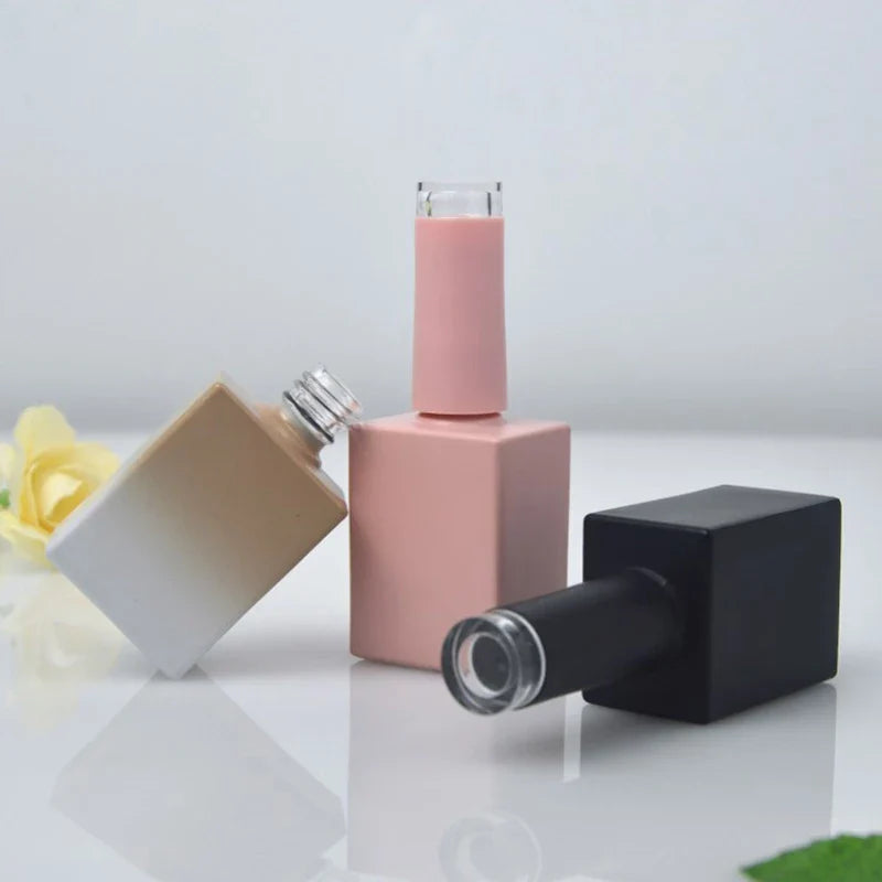 Glass Nail Polish Bottles with Brush – 10ml & 15ml Refillable
