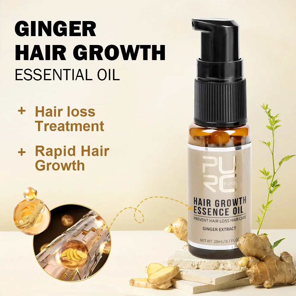 PURC Ginger Hair Growth Spray & Oil Set – Root Strengthening