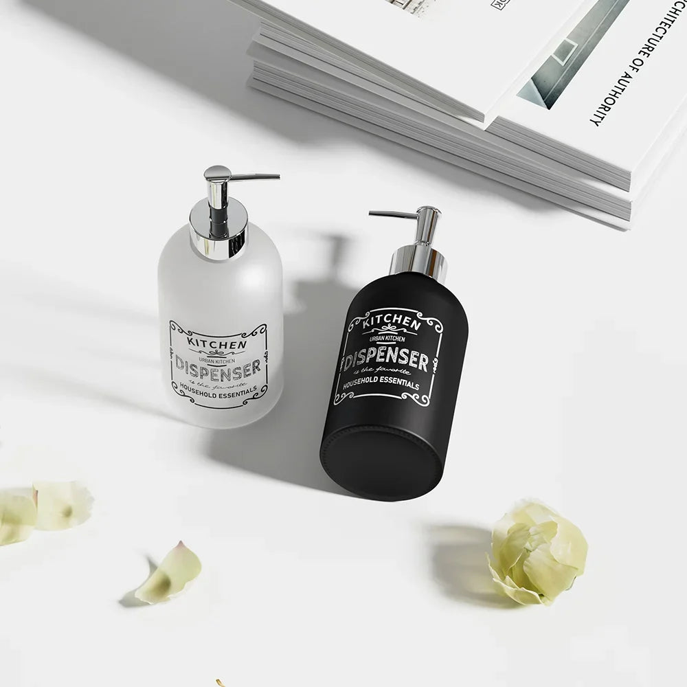 410ml Ceramic Marble Soap Dispenser | Refillable Press Pump