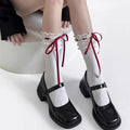 Women's Lace Ribbon Ballet Bow Socks | Cute Lolita Mid-Tube