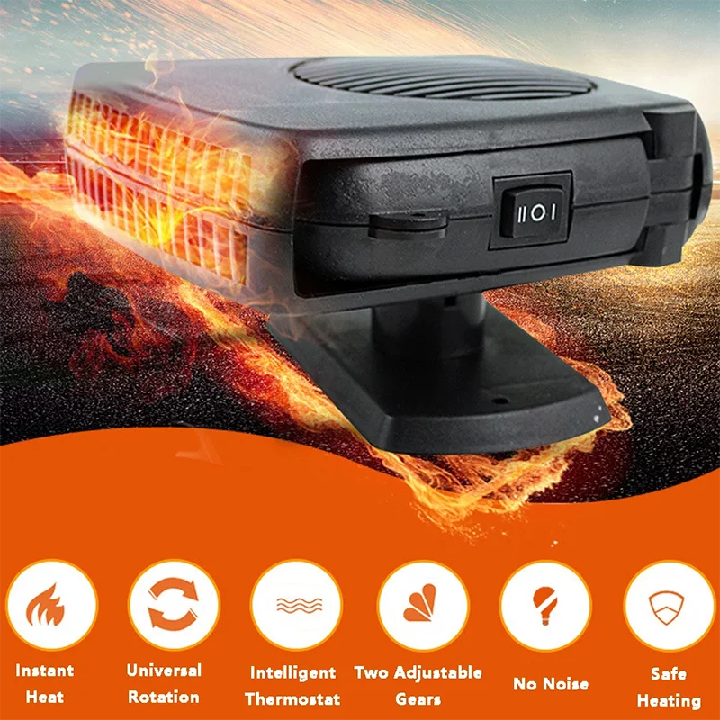 2-in-1 Car Windshield Defroster & Cooling Fan | 12V/24V