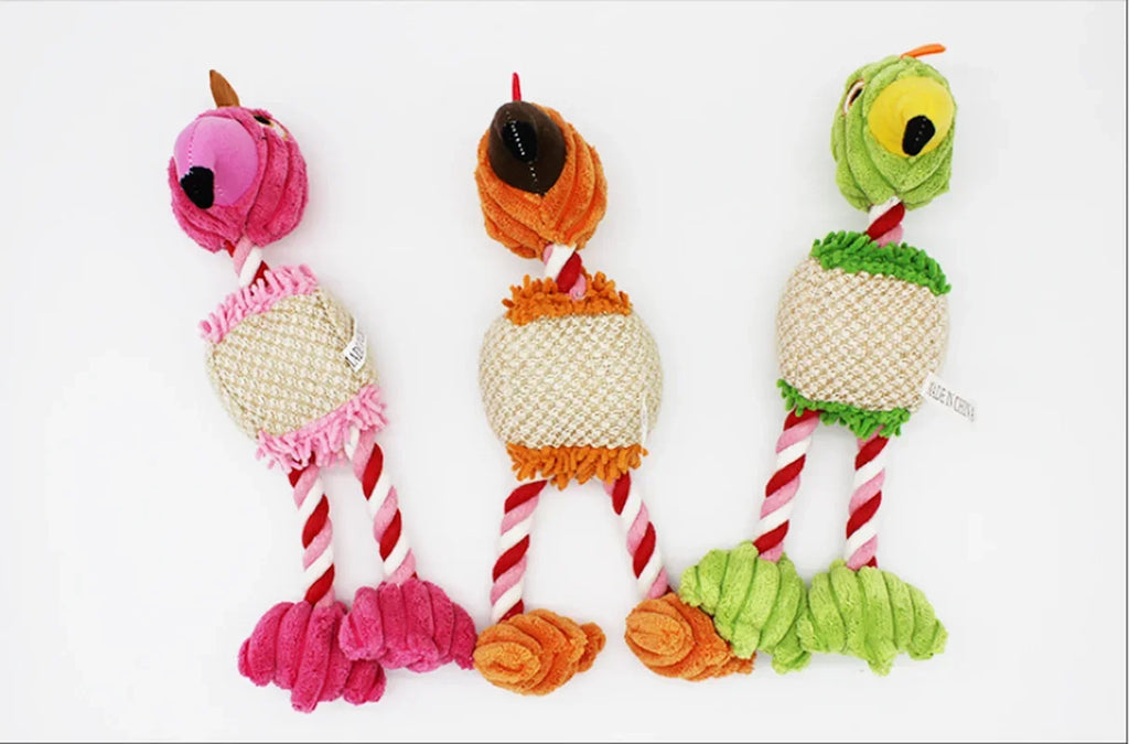 Parrot Plush Dog Chew Toy – Soft Interactive Toy for Dogs