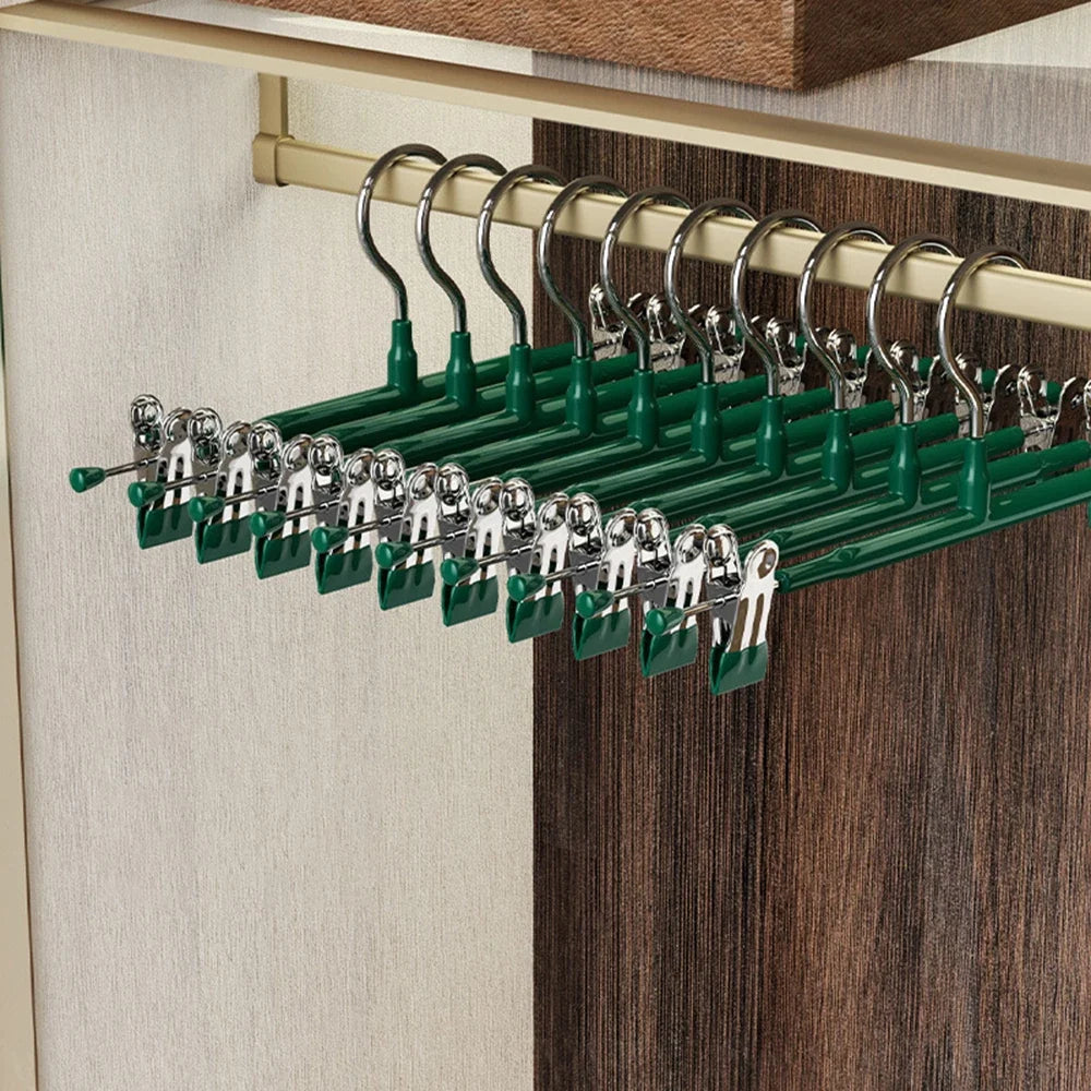 Stainless Steel Pants & Skirt Hangers with Adjustable Clips