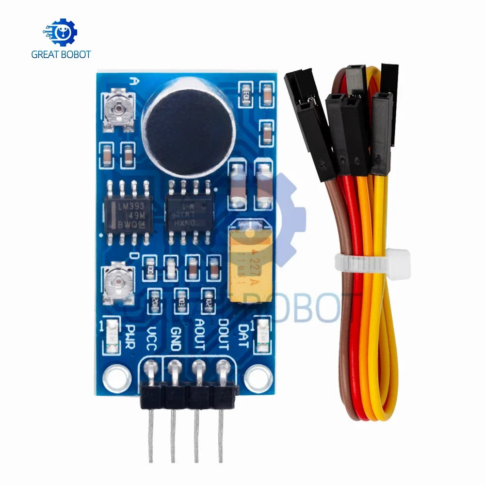 LM386 Audio Amplifier & Sound Detection Sensor Module 3.3V–5V
