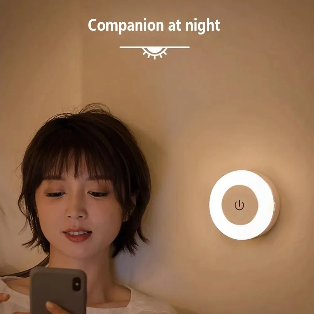 Magnetic LED Night Light – Touch Dimmer, USB Rechargeable