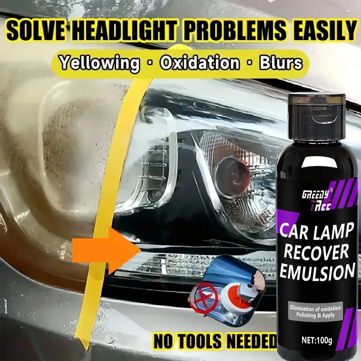 Headlight Restoration Kit – Anti-Yellowing & UV Protective Coating