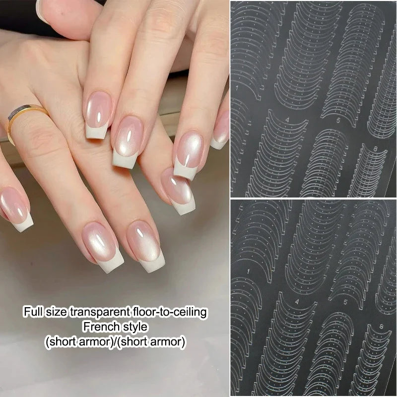 French Nail Stencil Stickers – Hollow Tip Guide Templates